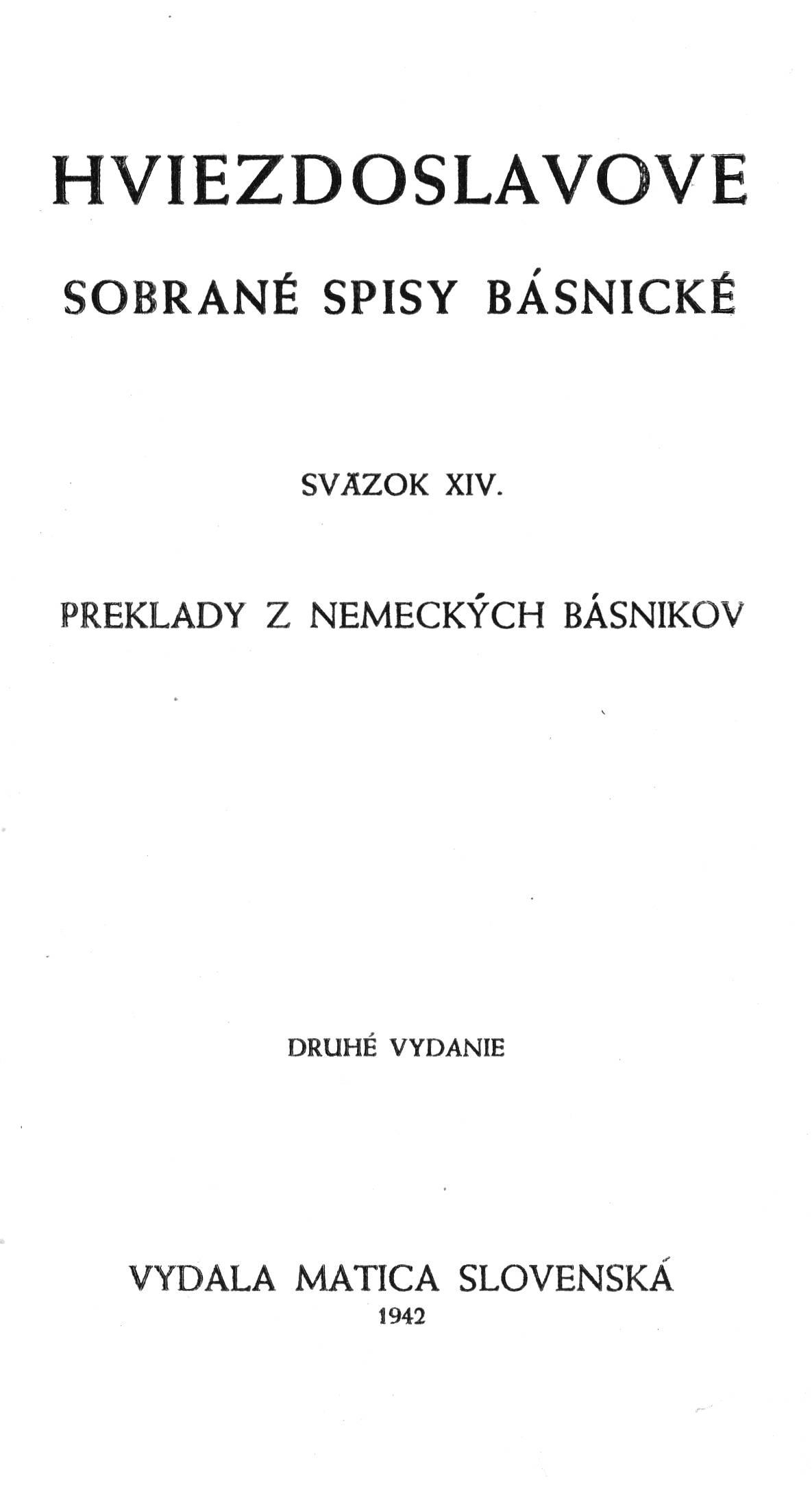 Preklady z nemeckých básnikov